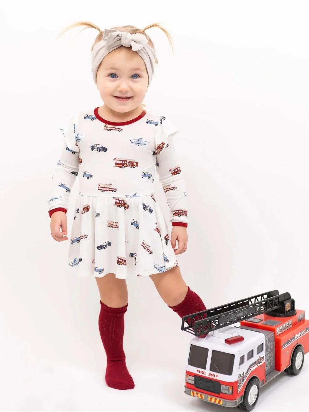 🚓🚒 Kyte Baby First Responder Twirl Bodysuit Dress – Size 0/3 Months | EC 🚒🚑